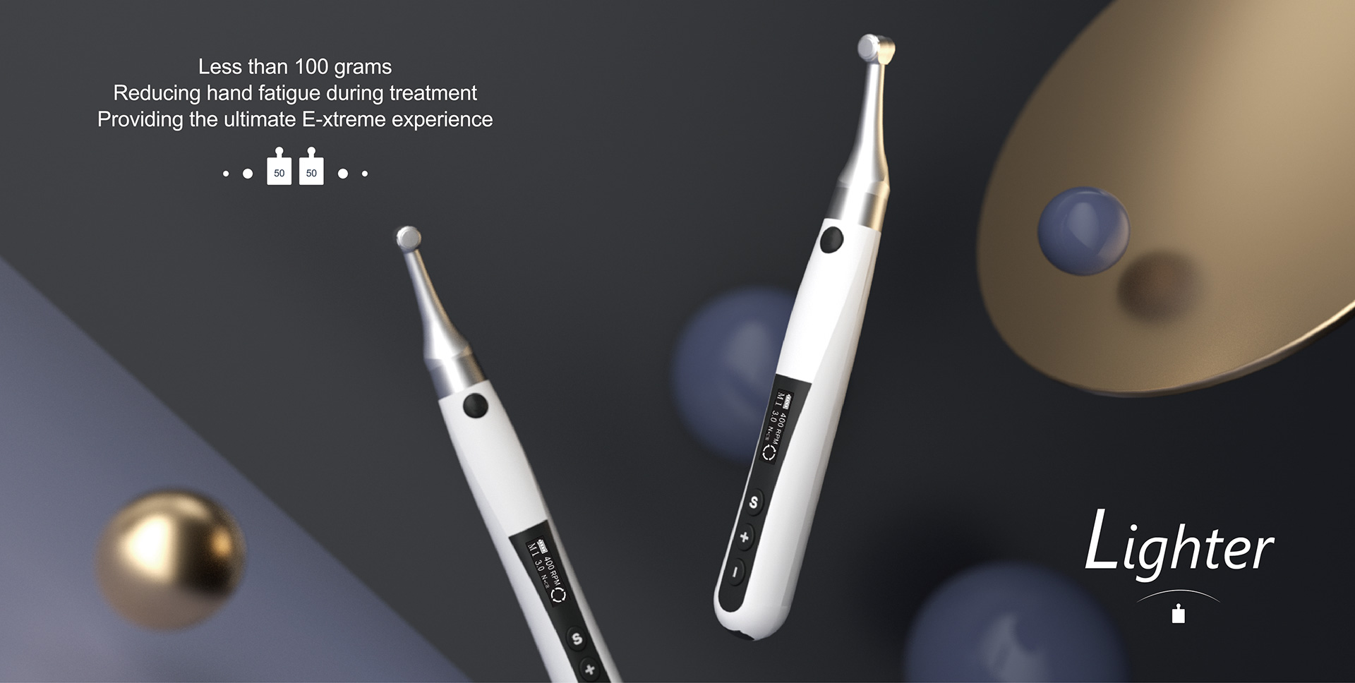 E-xtreme მსუბუქი handpiece less than 100 grams