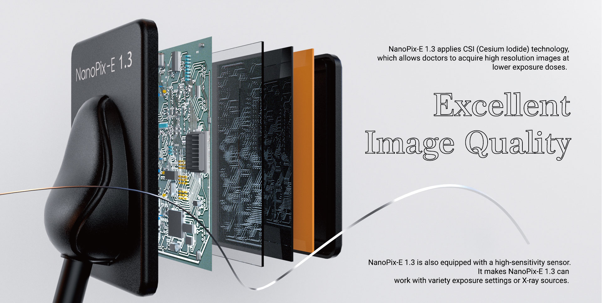NanoPix-E 1.3 CsI ტექნოლოგია და image quality